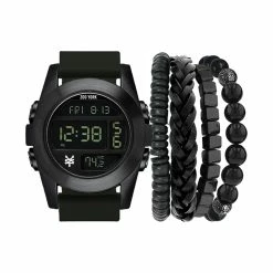 Mens Zoo York Black Digital Dial Watch/Bracelet Set-9599B-42-G02