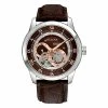 Mens Bulova Mechanical Brown Leather Strap Watch - 96A120 -leather watch shop ecb46025 fcbc 48cf b4d6 db8096cdc61e