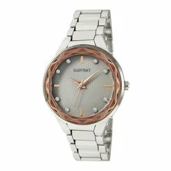 Ellen Tracy Silver Faceted Bezel Watch - ET5313SL