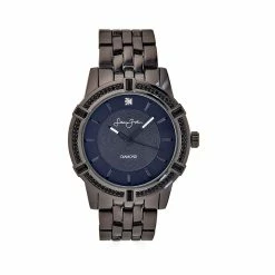 Mens Sean John Gunmetal-Tone Diamond Bracelet Watch SJD0001GU