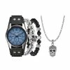 Mens Zoo York Black/Silver Watch/Bracelet/Necklace-9840S-07-B02 -leather watch shop f3f93007 15a9 4f9d 8835 d03a2573730f