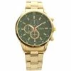 Mens Green Dial Analog Metal Link Band Watch - 3841GGR -leather watch shop f4acf382 2c96 44e2 87e0 288864598541