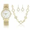 Womens Daisy Fuentes Watch Necklace & Earring Set - DF162GD -leather watch shop f6d03ee9 ffe0 4004 80f8 5f907577e544