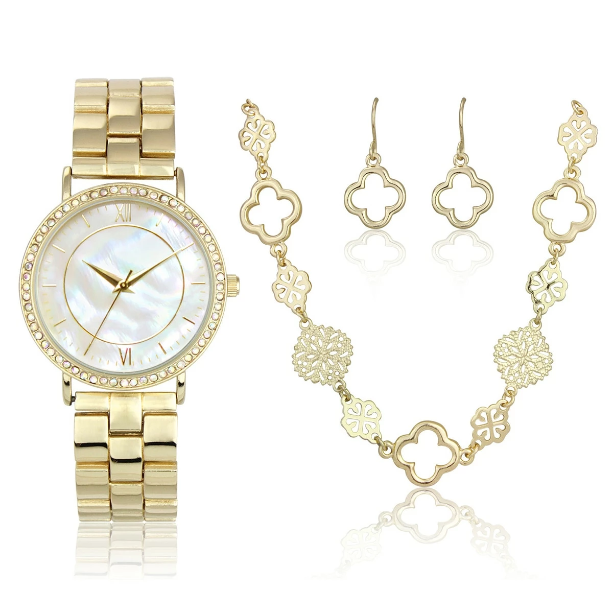 Womens Daisy Fuentes Watch Necklace & Earring Set - DF162GD 3 Womens Daisy Fuentes Watch Necklace & Earring Set - DF162GD