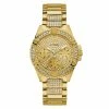 Guess Gold-Tone Crystal Accented Watch - U1156L2 -leather watch shop f6fd24e3 4dd8 4541 8f93 482a15286c83