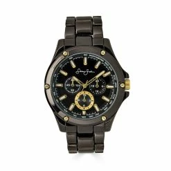 Mens Sean John Gunmetal-Tone Screw Bezel Watch SJ0002GU