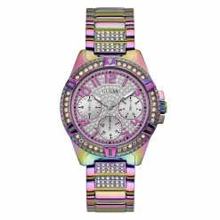 Guess Silver/Purple Dial Watch - GW0044L1