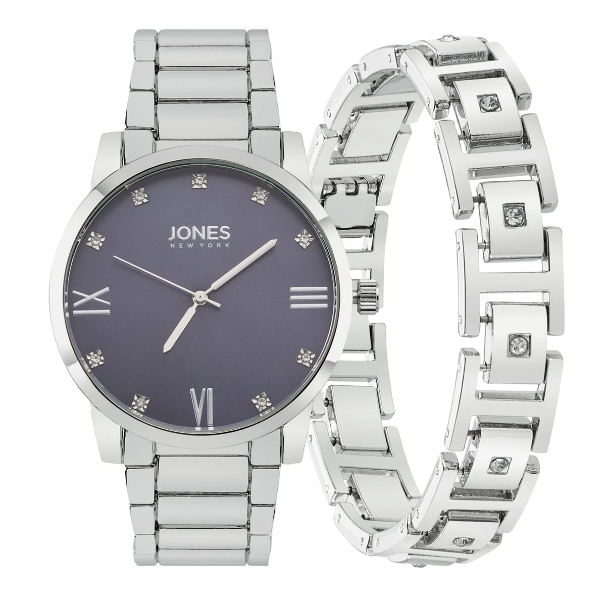 Mens Jones New York Silver-Tone Watch Set - 9777S-42-J28 3 Mens Jones New York Silver-Tone Watch Set - 9777S-42-J28