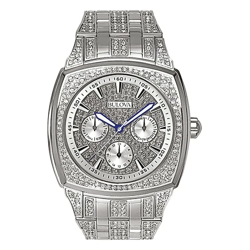Mens Bulova Crystal Accent Chrono Bracelet Watch - 96C002 3 Mens Bulova Crystal Accent Chrono Bracelet Watch - 96C002