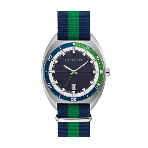 Mens Caravelle Nato Striped Nylon Strap Watch - 43B169 3 Mens Caravelle Nato Striped Nylon Strap Watch - 43B169