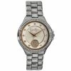 Jessica Simpson Silver-Tone Rose Accent Watch - JS0073SL -leather watch shop ff10218c 19be 4962 bd8d 0352dfee564a